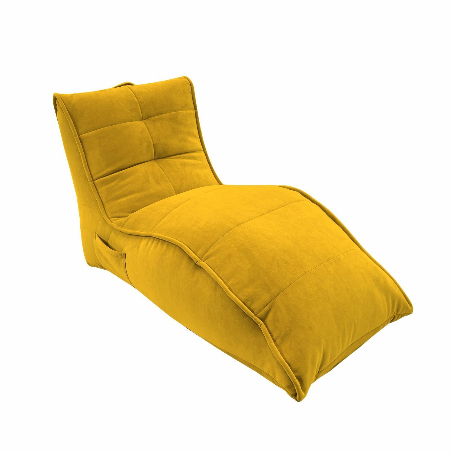 Бескаркасное кресло для отдыха aLounge - Avatar Sofa - Yellow Shine (велюр, желтый) - лаунж мебель в гостиную, спальню, детскую, на балкон