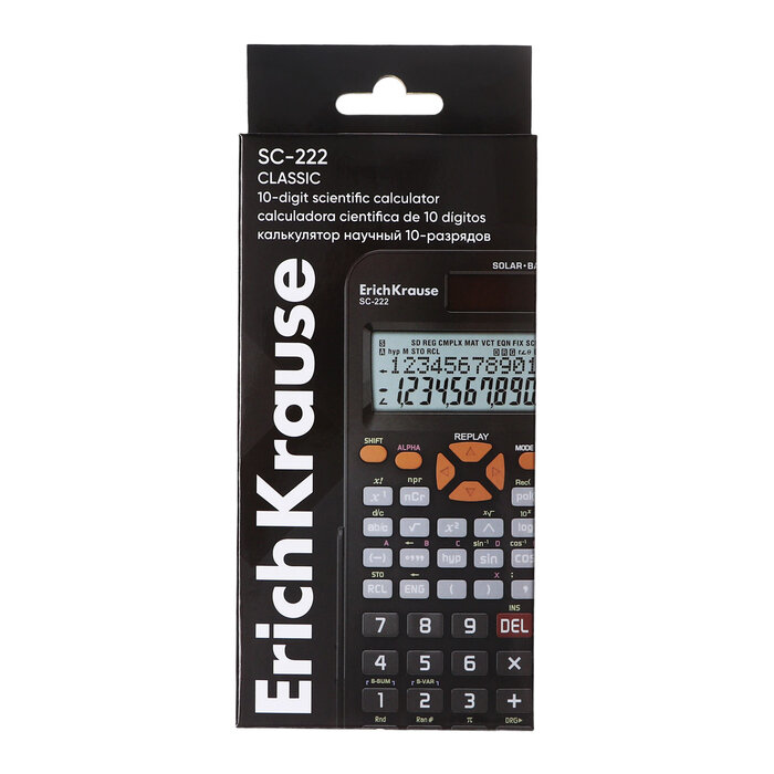 Калькулятор научный 10-разрядов SC-222 Classic, 240 функций, черный Erich Krause - фото №6