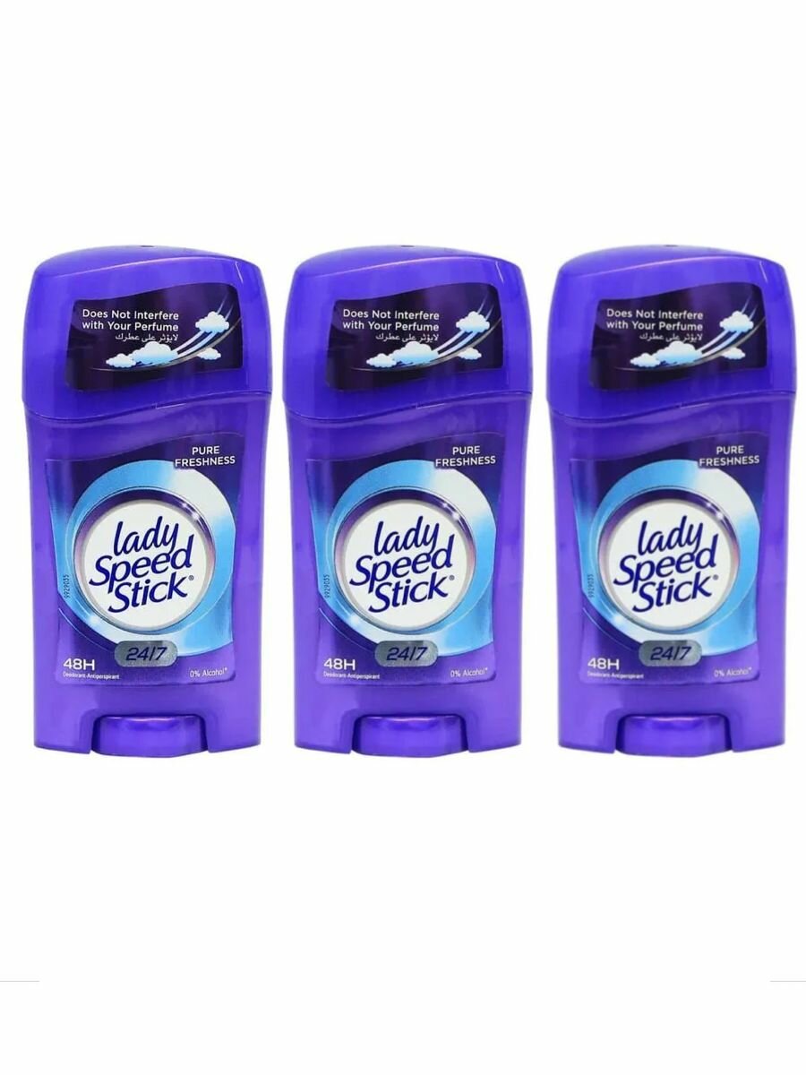 Комплект 3 шт. Дезодорант-стик Lady Speed Stick PURE FRESHNESS, 3 шт. по 45 мл.