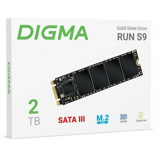 Накопитель SSD Digma SATA III 2Tb DGSR1002TS93T Run S9 M.2 2280