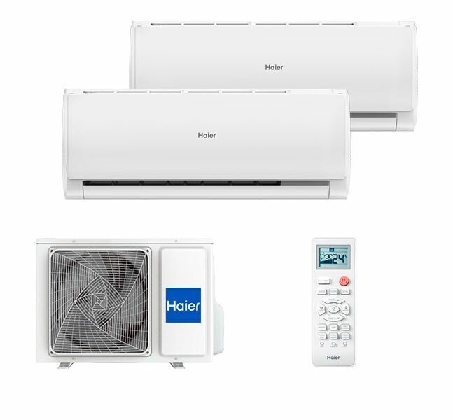 Мульти сплит-система на 2 комнаты (20+25 м2) Haier Leader white