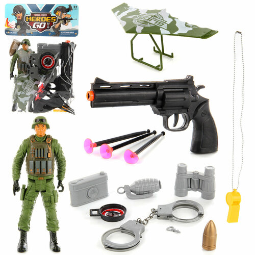 Набор военного - солдатик, оружие, граната и наручники, Veld Co
