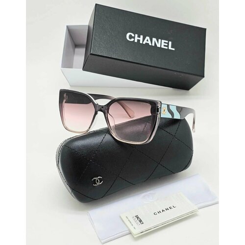 Солнцезащитные очки Chanel, бирюзовый, черный