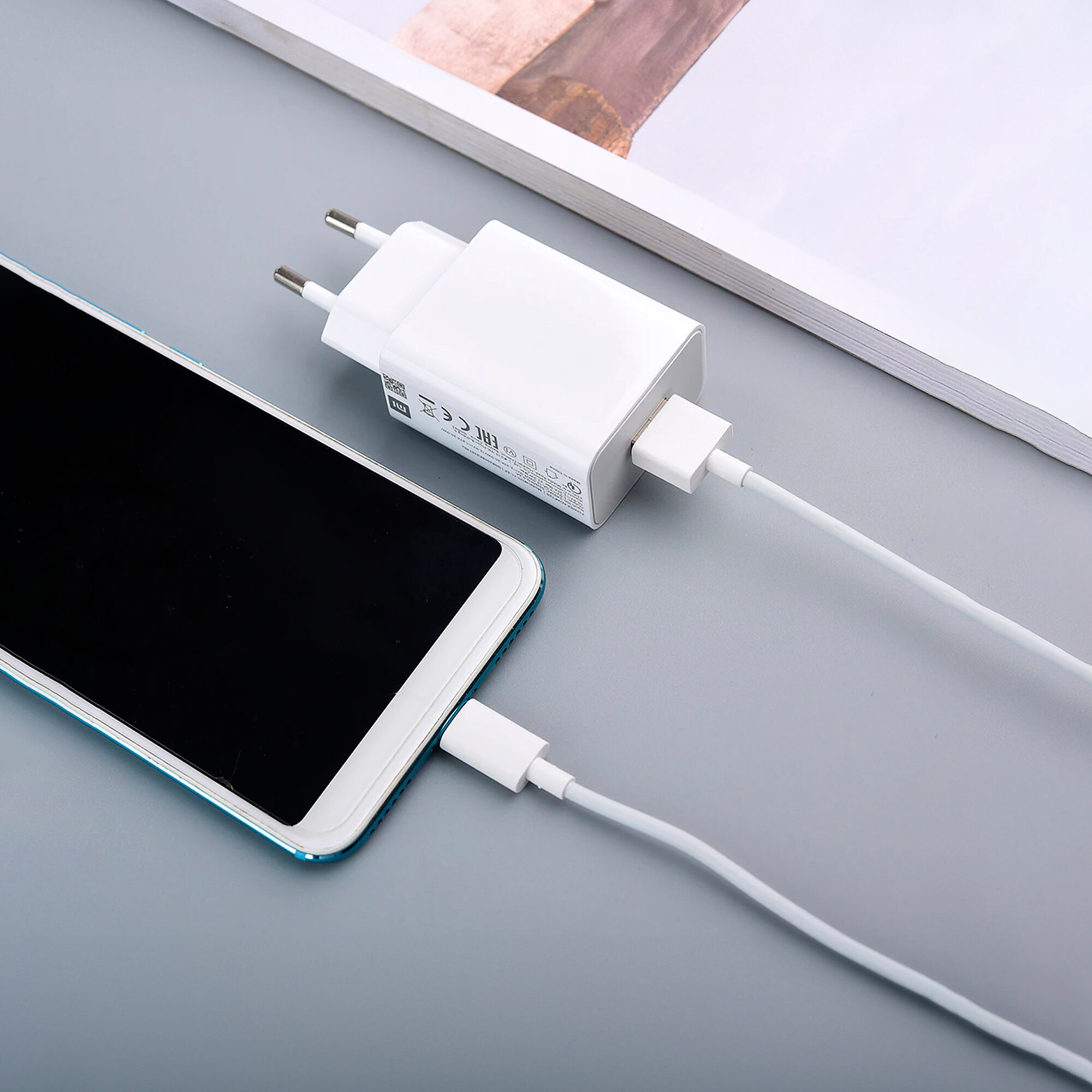 Сетевое зарядное устройство для Xiaomi 22,5W. Charger адаптер с USB входом (MDY-11-EP) в комплекте с кабелем Type-C USB 3A