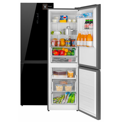 Отдельностоящий холодильник с инвертором Weissgauff WRK 185 Total NoFrost Inverter Black Glass 5944000₽