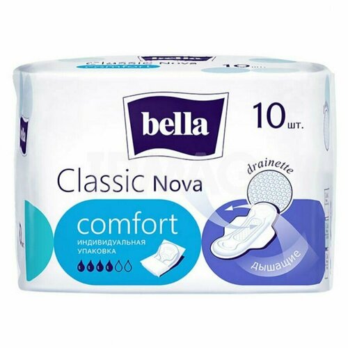 Bella Прокладки гигиенические, Classic Nova Comfort Drainette, 10 шт.