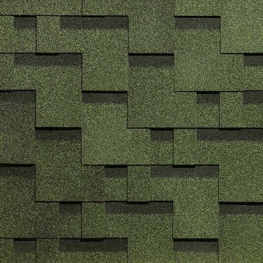 фото Гибкая черепица STANDARD, тетрис, Зелёный