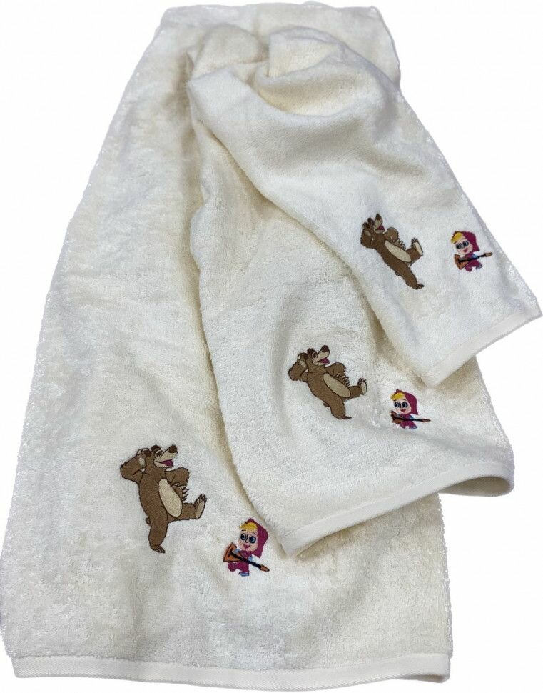 фото Набор детских полотенец LOVIN HOME маша И медведь танцы 30х50 (1шт), 50х90 (1шт), 70х140 (1шт)