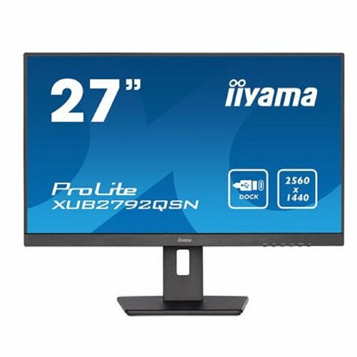 Iiyama Монитор LCD IIYAMA 27 XUB2792QSN-B5 черный IPS 2560x1440 75Hz 4ms 178178 350cd 10001 10bit8bitFRC HDMI14 DisplayPort12 2xUSB30 USB-C RJ45 2x2W Pivot VESA 3282000₽