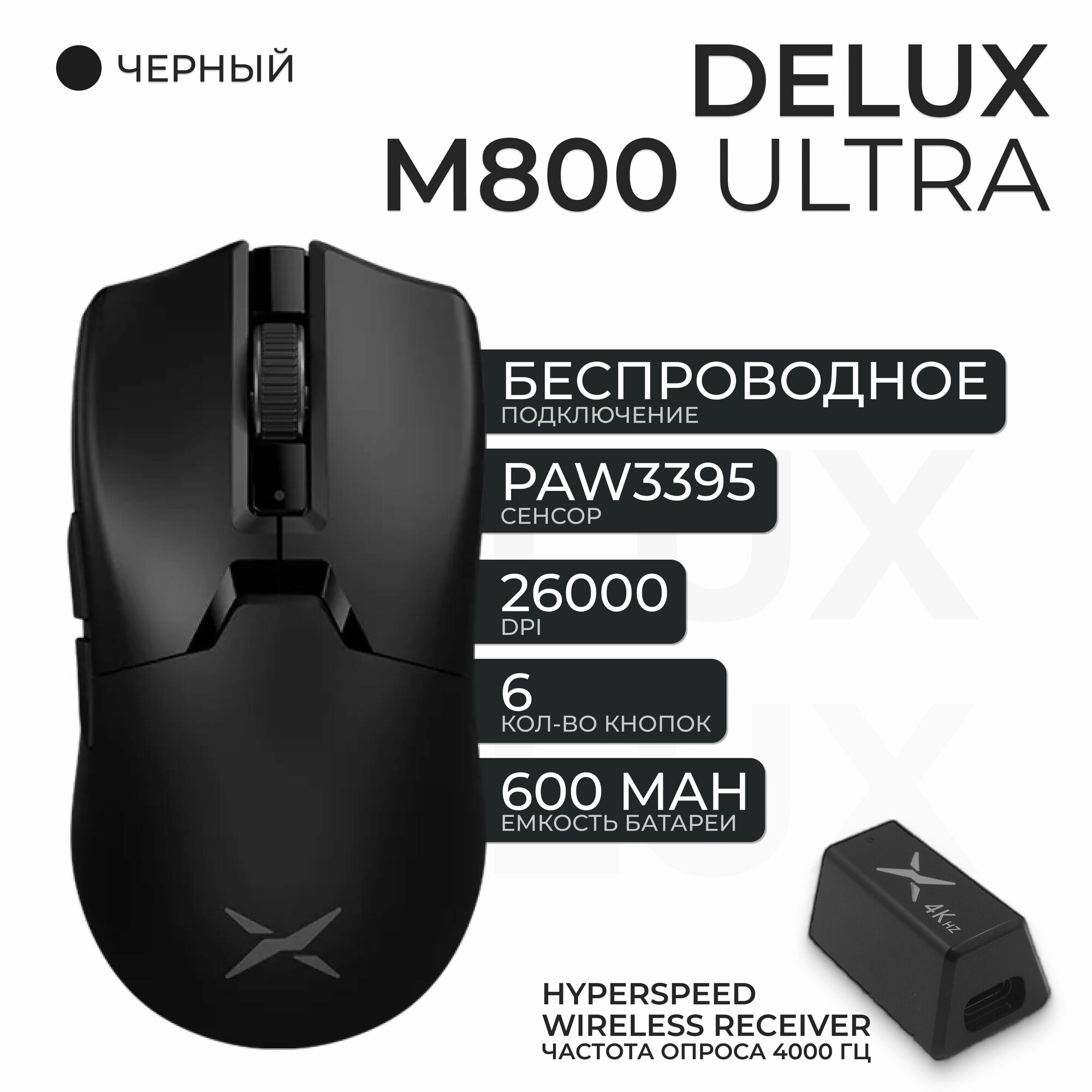 Delux M800 Ultra 4K (с ключом HyperSpeed Wireless GH-4K), белый