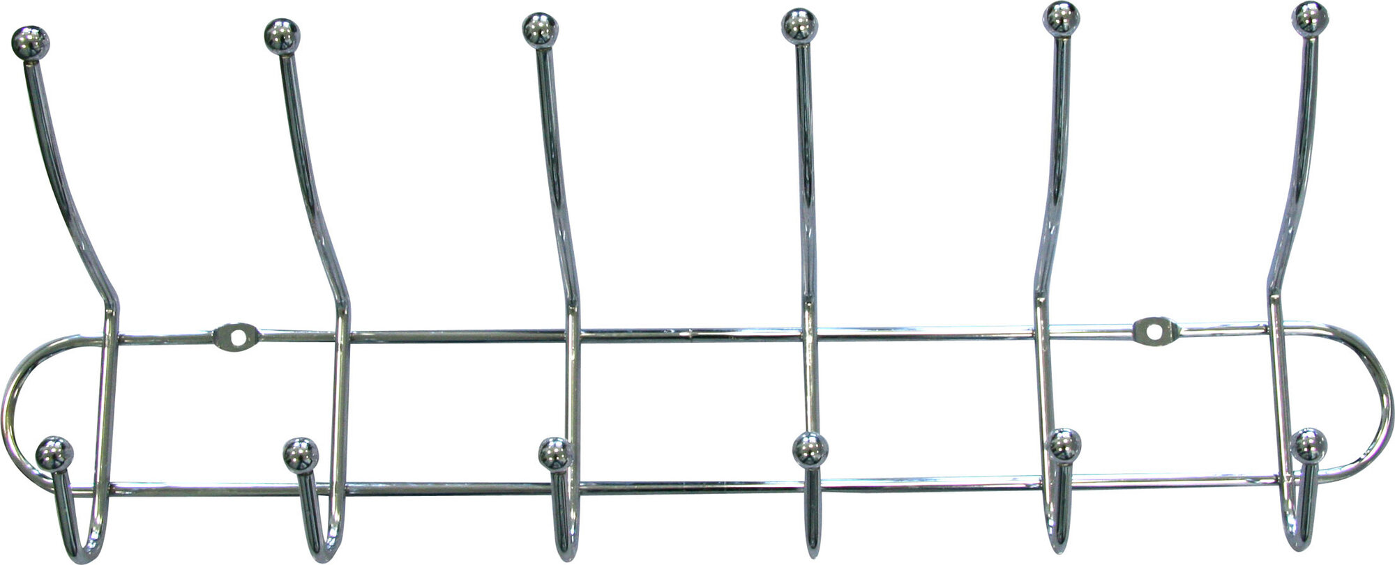 Вешалка AXENTIA с 6-ю двойными крючками, хромированная сталь, 51,5 x 20 x 10 см. вес до 3 кг