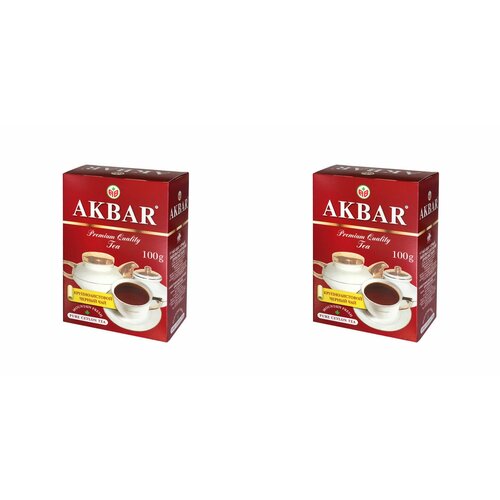 Akbar Чай листовой черный цейлонский, 100 г, 2 шт