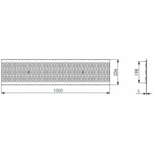 Решетка Gidrolica DN200 стальная оцинкованная, кл. A15 (1000х236х20) 5 штук! gidrolica решетка штампованная стальная оцинкованная под крепеж dn100 gidrolica 1000х136 мм