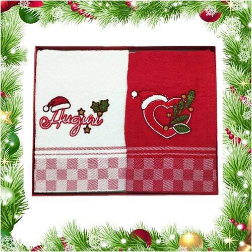 Набор новогодних кухонных полотенец 50х70 см - 2 штуки Vingi Ricami 3520₽