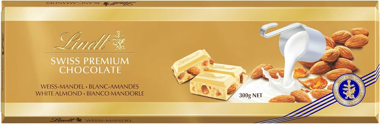 Шоколад Lindt Gold SWISS PREMIUM белый с миндалём 300г (Швейцария)