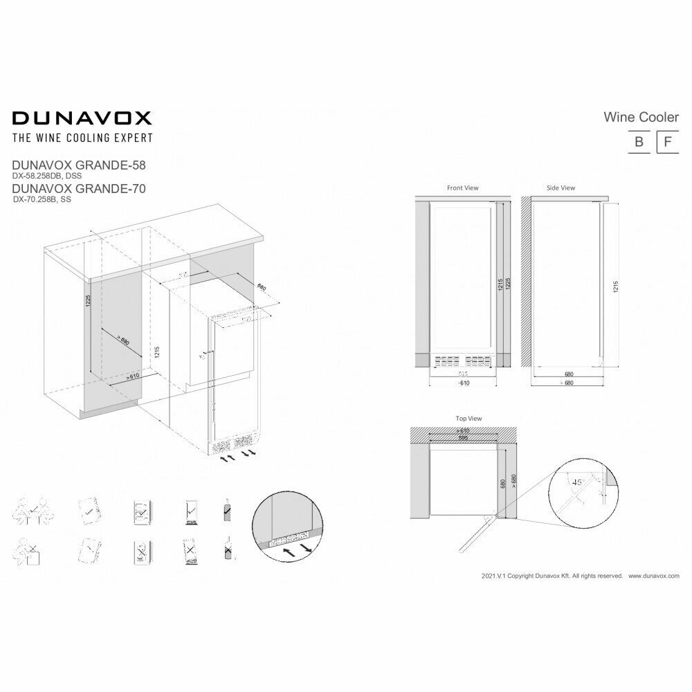 Встраиваемый винный шкаф 51-100 бутылок Dunavox - фото №17