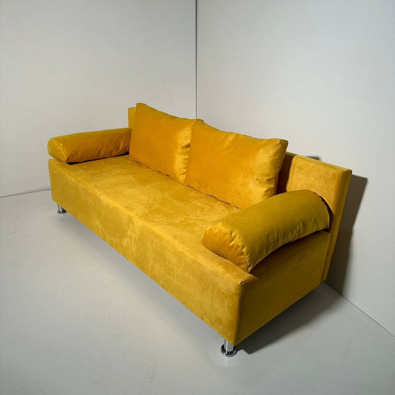 Диван-кровать AZETA 16 еврокнижка, велюровый, жёлтый