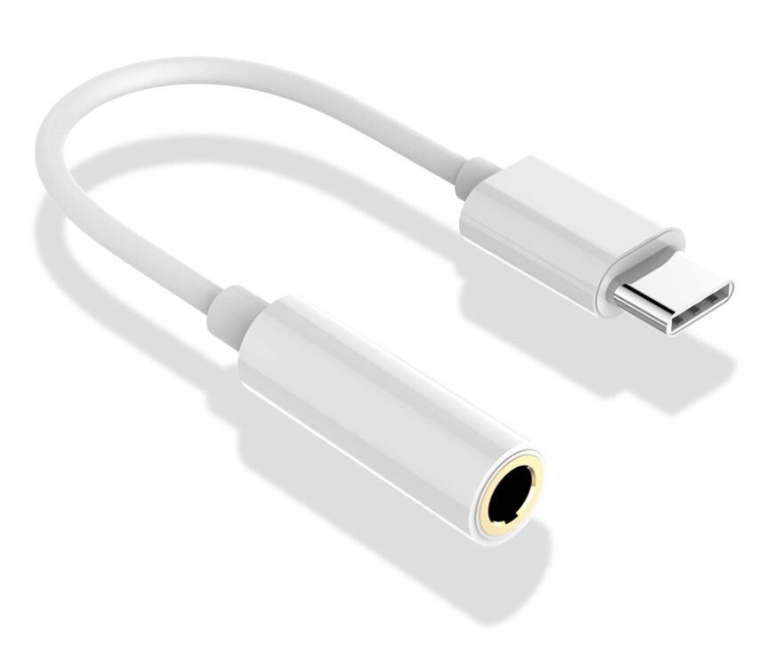 Переходник с Type-C на наушники / адаптер USB-C - 3.5 mm jack / белый в коробке