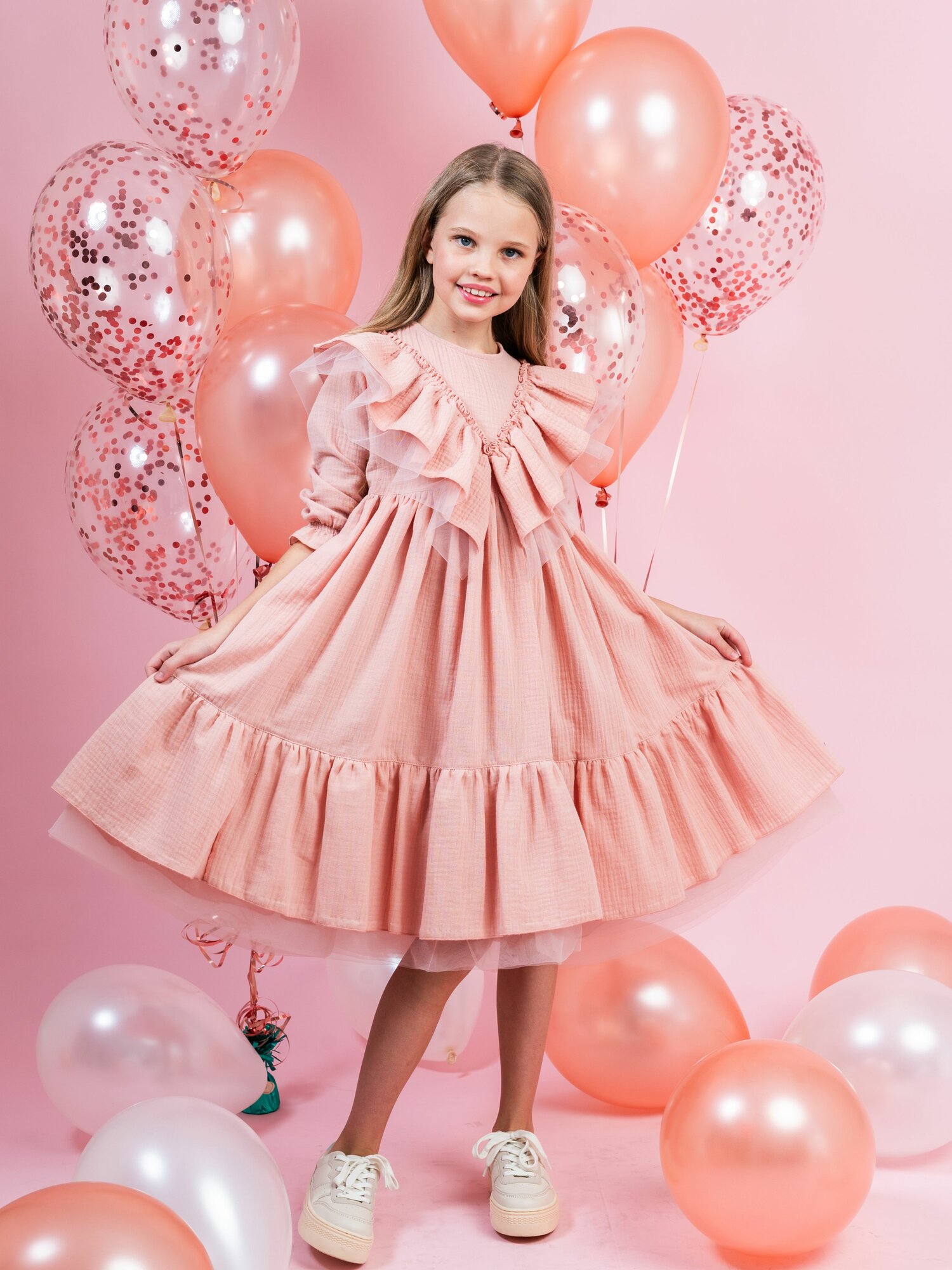 Платье, размер 122-128, розовый