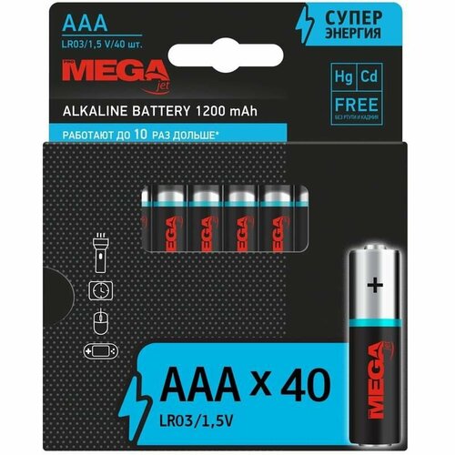 Батарейки ААА мизинчиковые ProMega (40 штук в упаковке). ( 2 уп ) батарейки ааа kodak super heavy duty zinc мизинчиковые ааа 40 штук