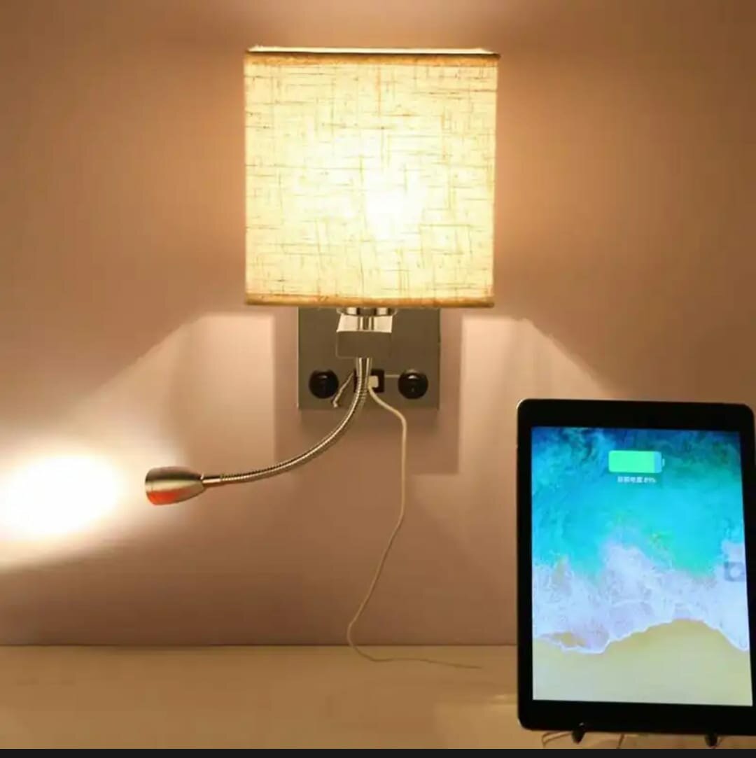 Современный настенный светильник, прикроватное бра с выключателем, USB