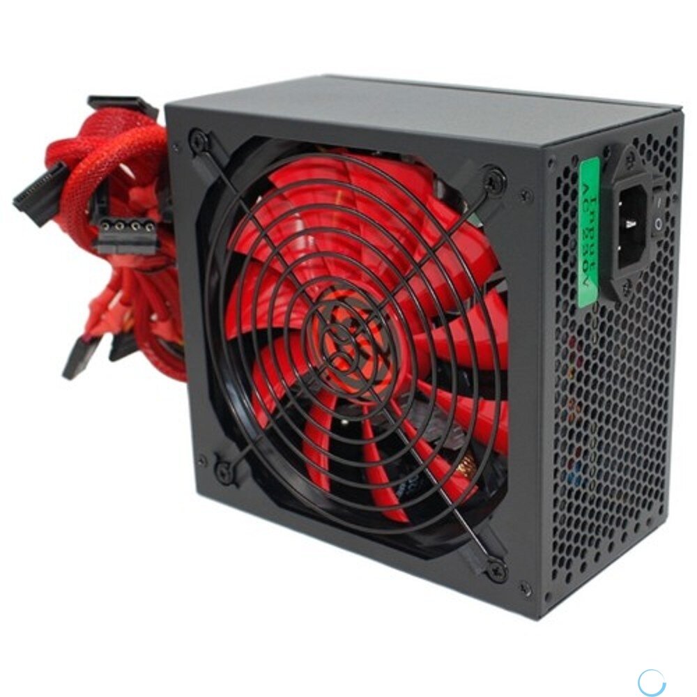 Ginzzu PC500 14CM(Red) 80+ black, APFC,24+4p,2 PCI-E(6+2), 5*SATA, 4*IDE, оплетка, кабель питания, цветная коробка