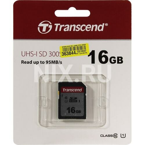 Карта памяти Transcend SDHC 16GB 300S UHS-I U1