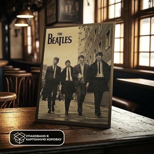 Постер из крафт-бумаги The Beatles 52 х 36 см 590₽