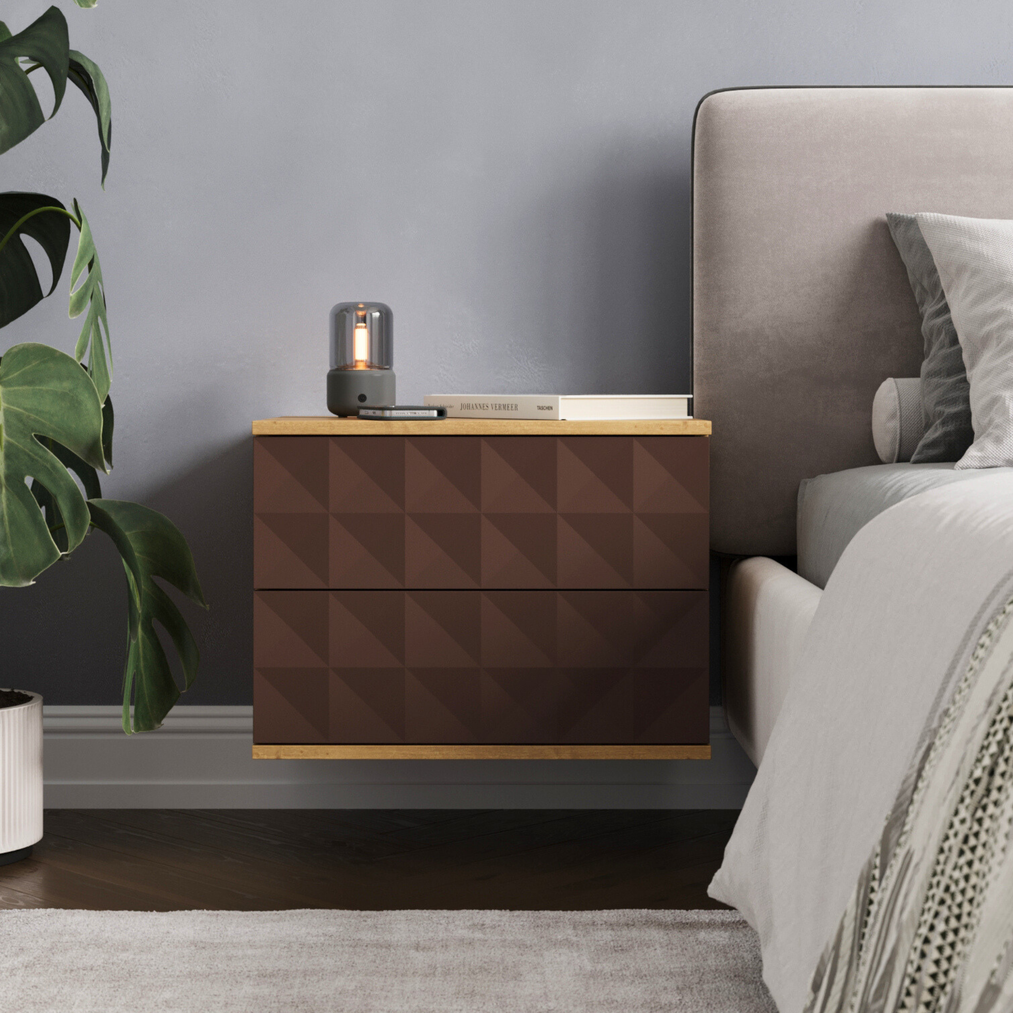 фото Прикроватная тумба-консоль Йорк Индиго, синяя