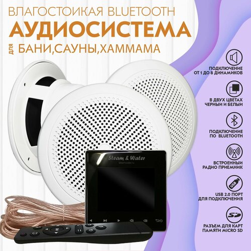 Комплект акустической системы для сауны бани и хамама SW 3 Black standart 40810₽