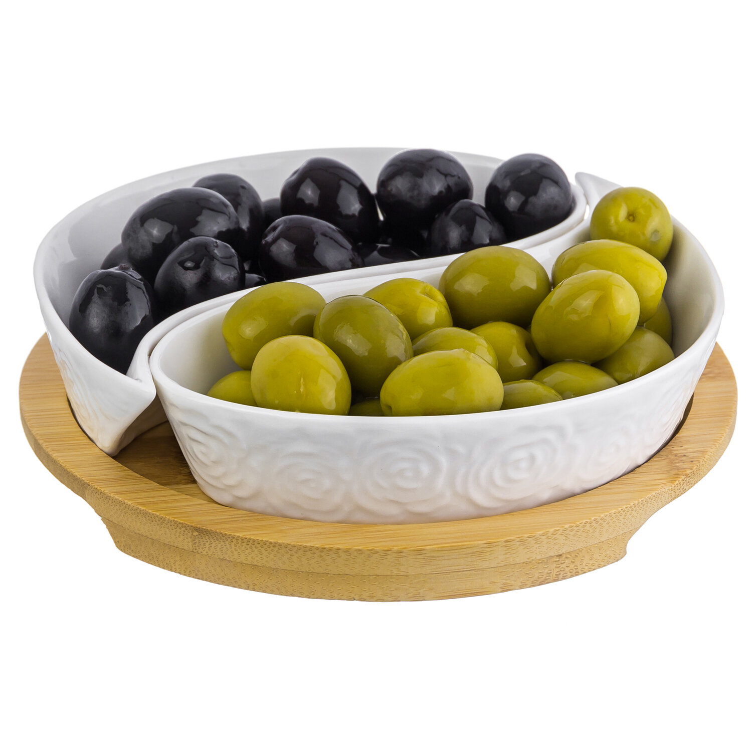 фото Elan gallery тарелка Инь-Янь на деревянной подставке