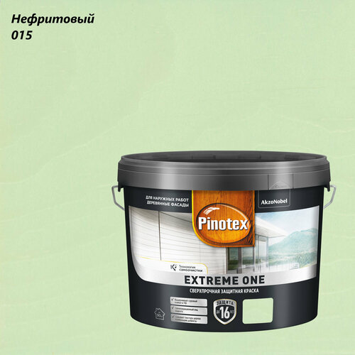 Краска защитная сверхпрочная для древесины фасадов Pinotex Extreme One 9л нефритовый 015 20899₽