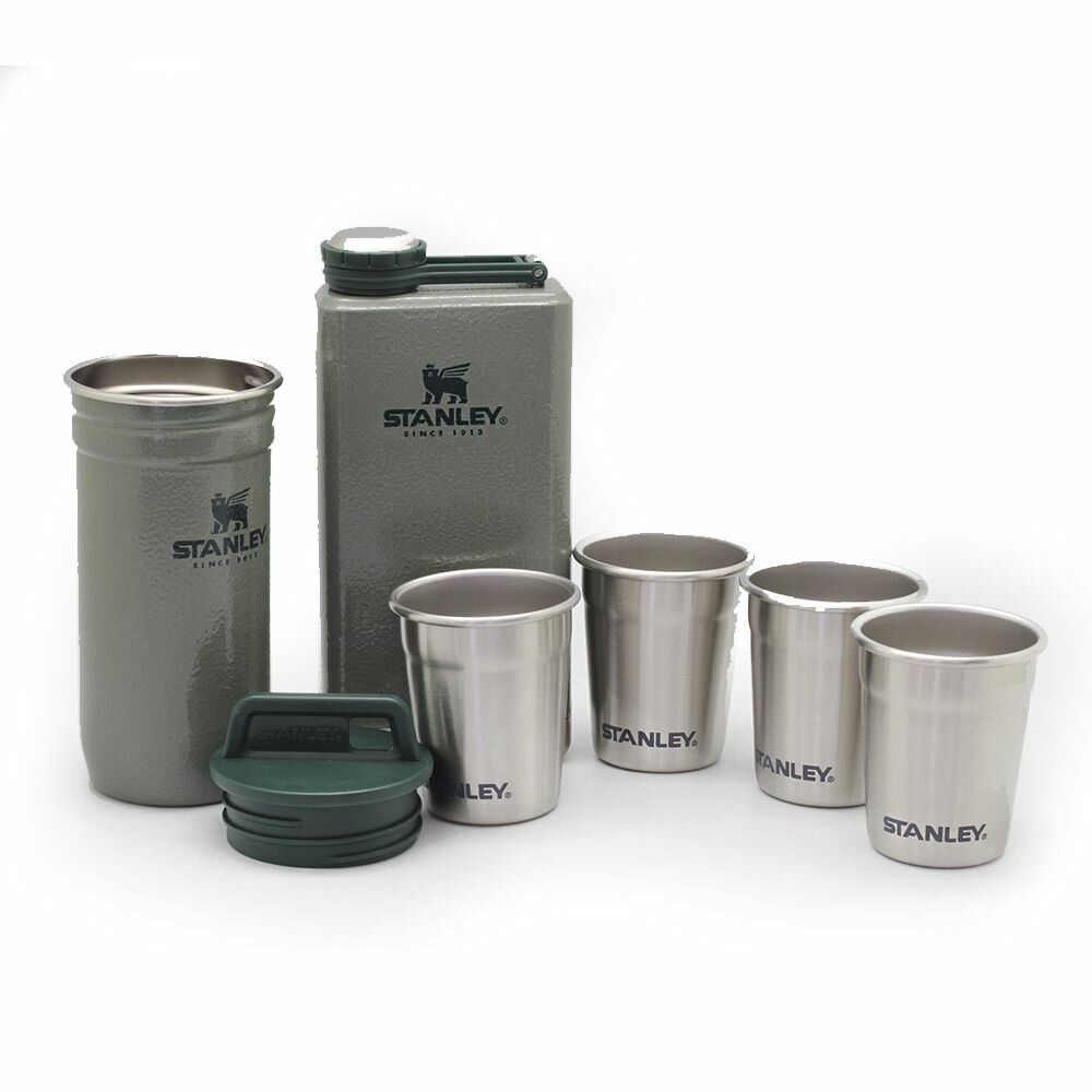 Набор стопок Stanley Adventure 59ML c флягой 0,23L зёленый