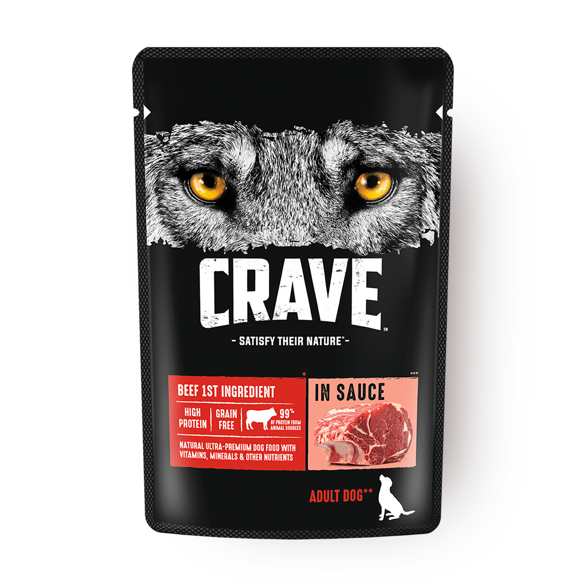 Влажный корм собак Crave говядина в соусе, 85 г