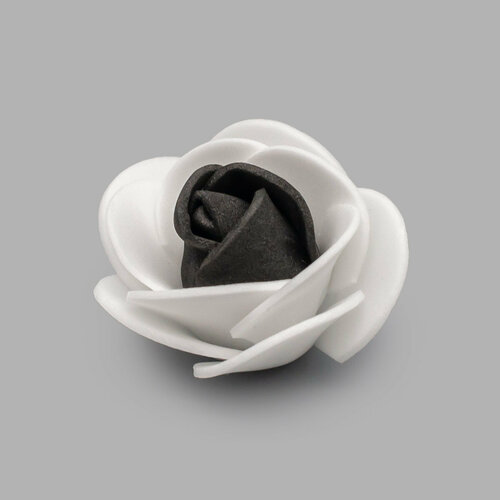 25160 Цветочек Розочка из фоамирана 38мм упак8шт цв белыйчёрный 240₽