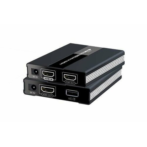 Удлинитель KVM HDMI по витой паре CAT5/5e/6 до 50/50/60 метров, FullHD, проходной HDMI выход у передатчика Lenkeng LKV371KVM
