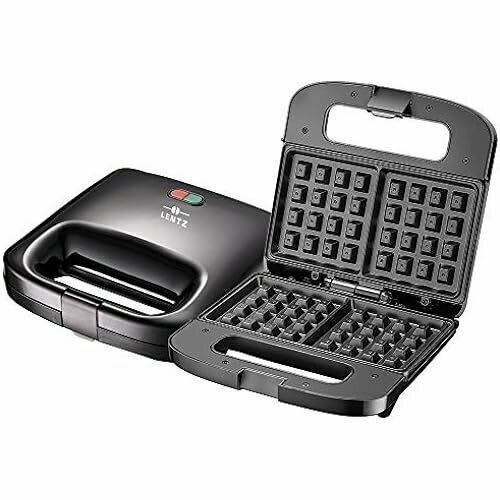 Вафельница Lentz черная 750 Вт теплоизолированная ручка форма двойного квадрата 1152300₽