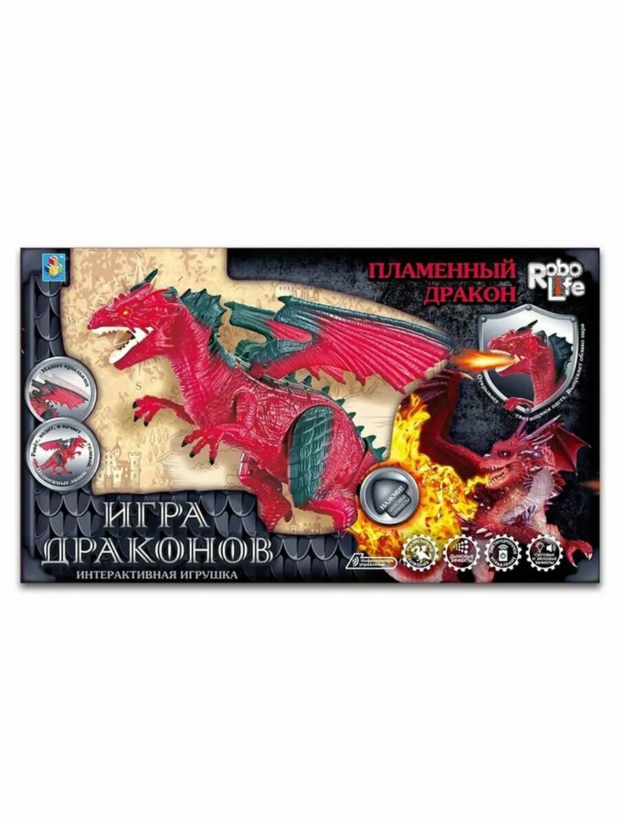Робот 1TOY "Пламенный дракон" Robo Life, с ИК-управлением, световые эффекты, от 6 лет — фото 1