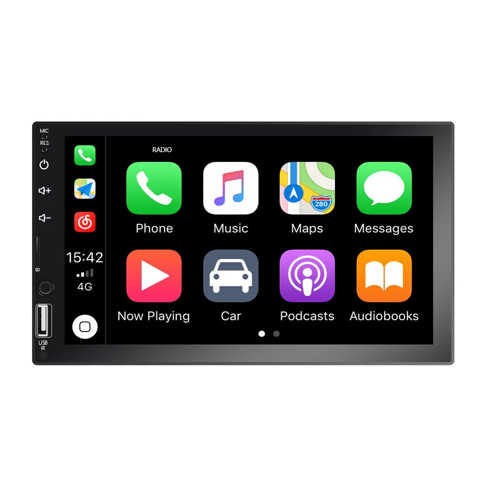 Автомобильный мультимедийный видеоплеер/7023B Автомагнитола/Carplay Bluetooth музыкальная трансляция/Радио HD сенсорный экран FM/обратная видимость, Красный — фото 1