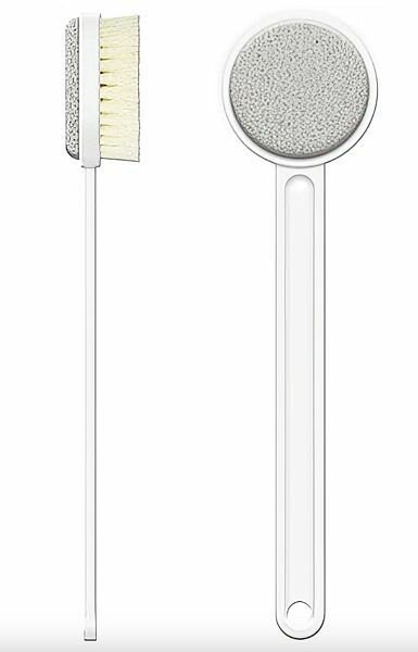 фото Щетка для душа Xiaomi Qualitell Double Sided Shower Brush с пемзой для пяток (белая)