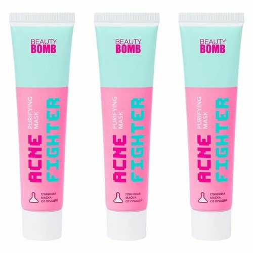Маска для лица Beauty Bomb Acne fighter Глиняная 40 мл 3 шт 1291₽