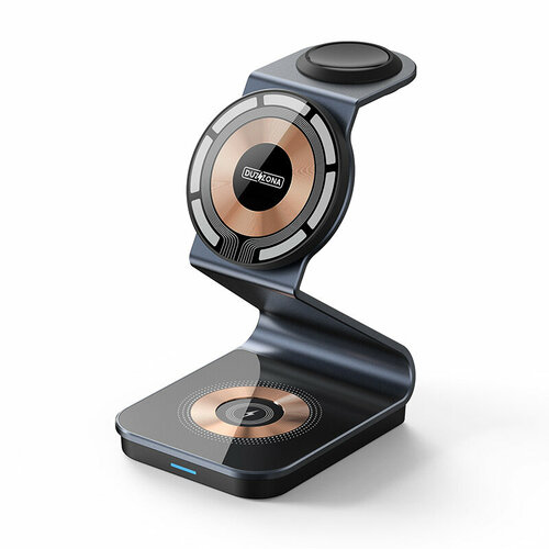 Зарядное устройство три в одном для MagSafe гарнитура для часов алюминиевый сплав 15W черное 1628₽