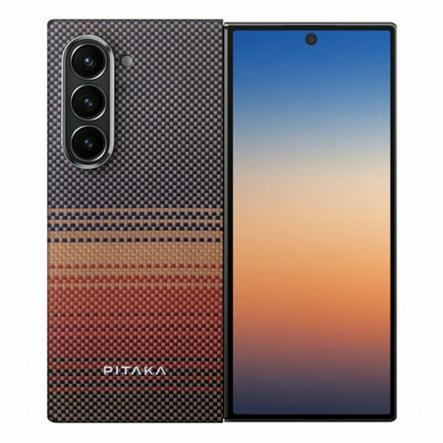 Чехол Pitaka MagEZ Case 5 для Samsung Galaxy Z Fold 6 принт закат (Sunset) (FSFold6) красный, черный, желтый, серый