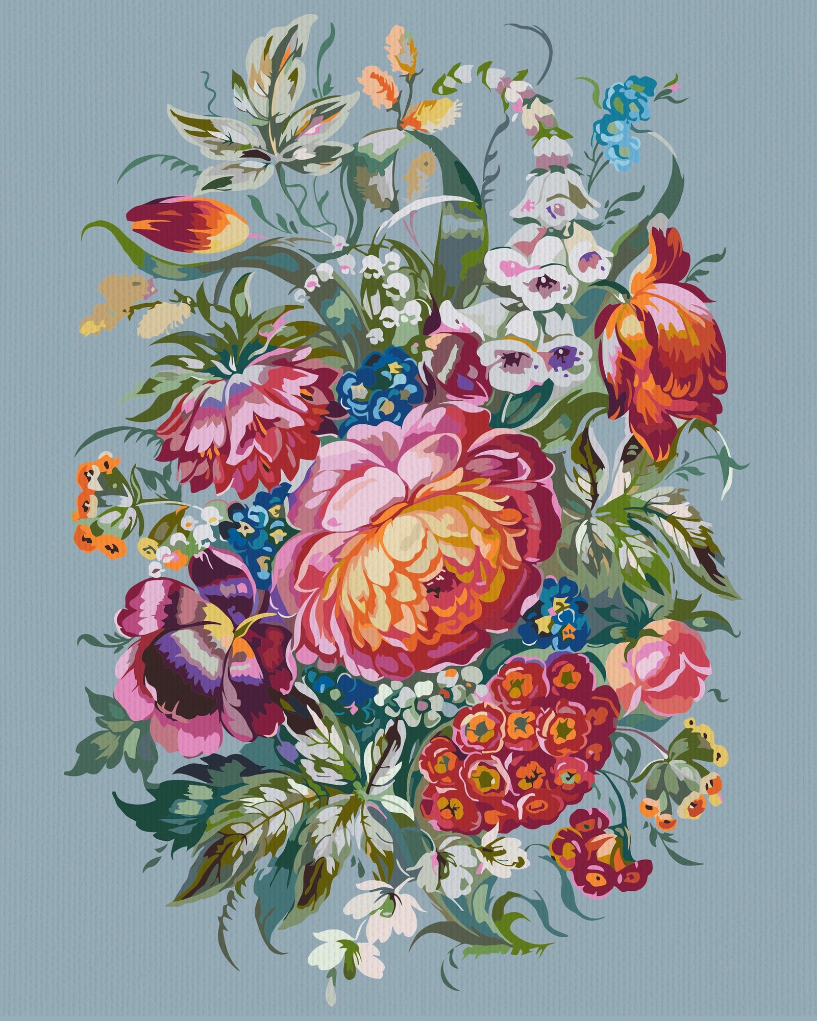 Картина по номерам на подрамнике цветы авт. Фролова Н. Е.