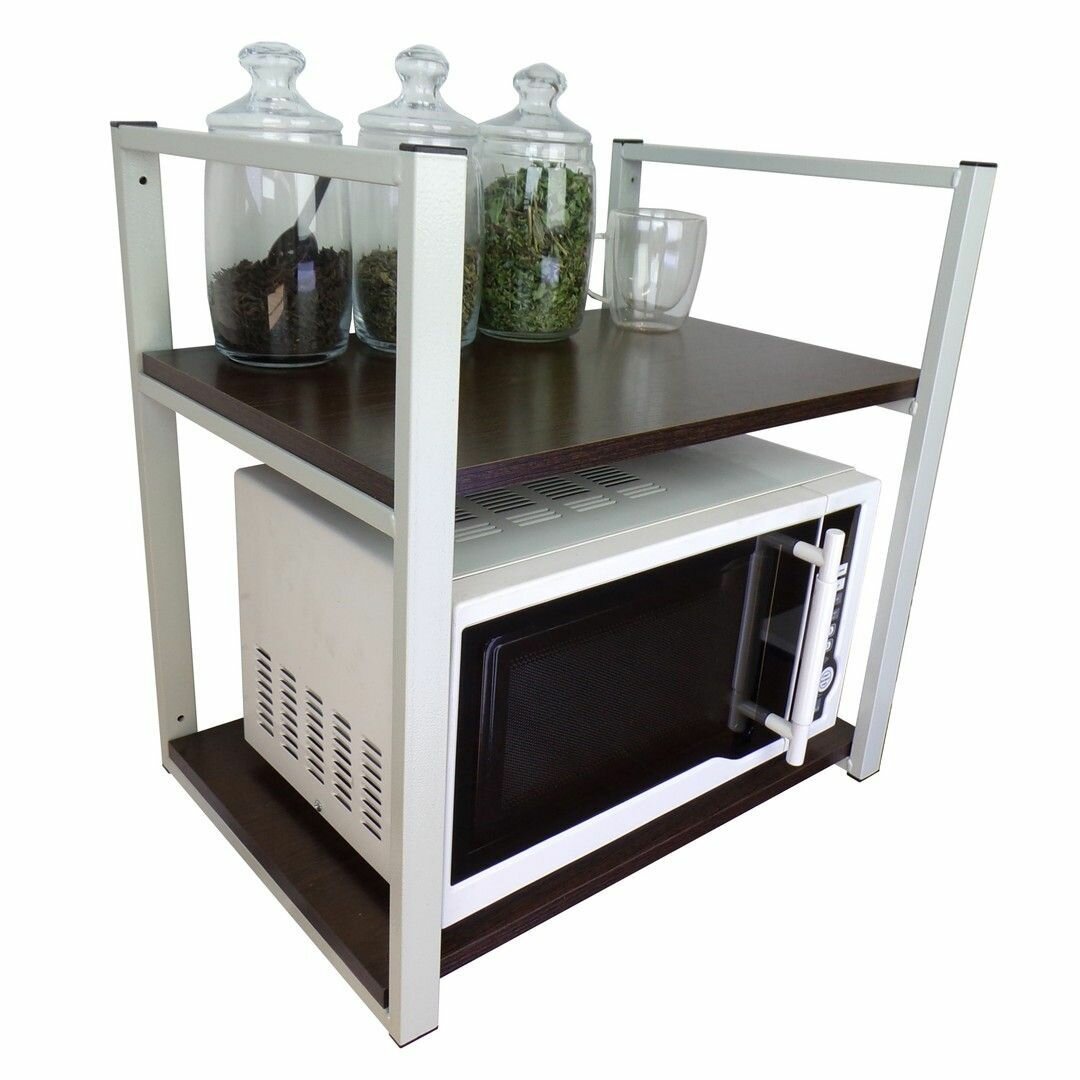 Кронштейн для микроволновки MAIMA-213296, размер полок 35х60см, высота 54 см, цвет каркасов серый, полок-венге