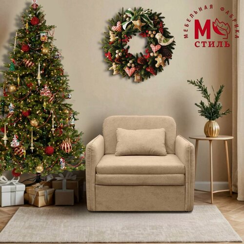 Изображение товара Диван-кровать раскладной М-Стиль " Урбан", спальное место 196х80 с ящиком для хранения, бежевый