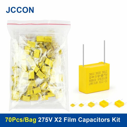 Набор конденсаторов JCCON X2 275VAC 0.01-2.2 мкФ 10 шт, 70Pcs in Bags