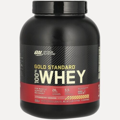 Изображение товара Протеин Optimum Nutrition Whey protein Gold standard 5lb - Strawberry Banana 2273г