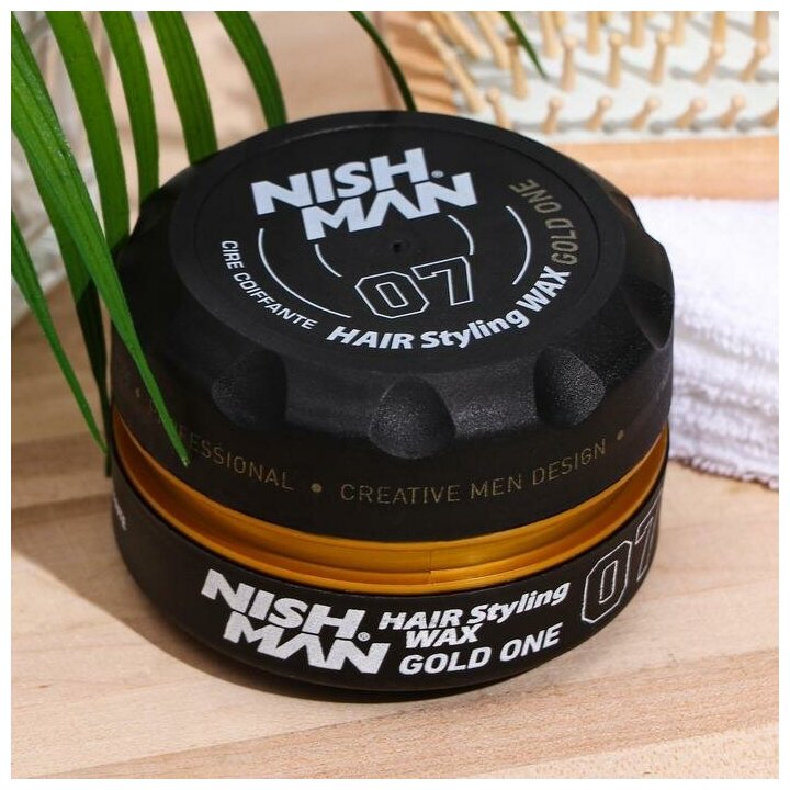 Воск для волос NISHMAN "Gold One", сильная фиксация, золотистый, 150мл — фото 1