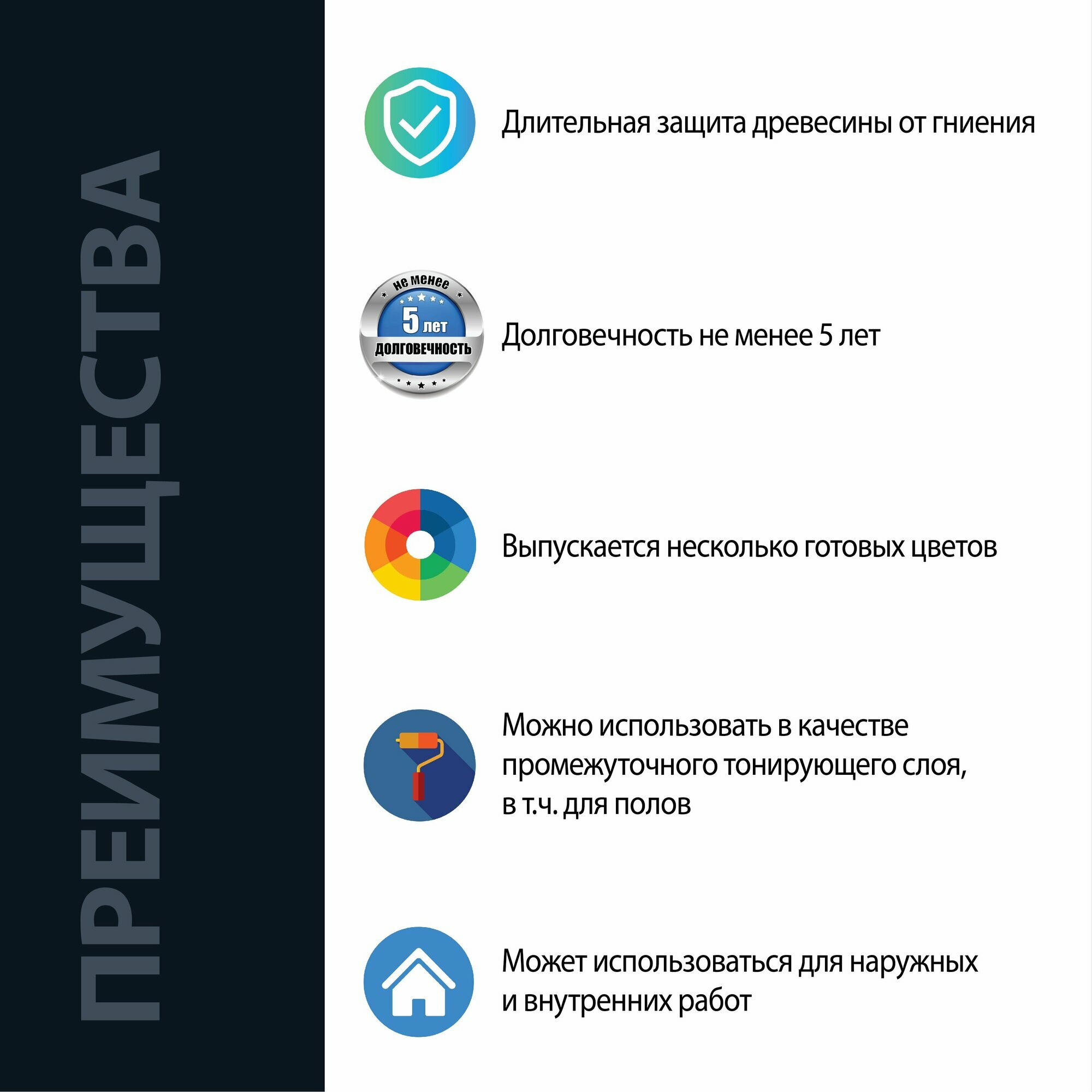 Лак акриловый пропиточный антисептический для дерева и камня VGT (2,2кг) белый — фото 1